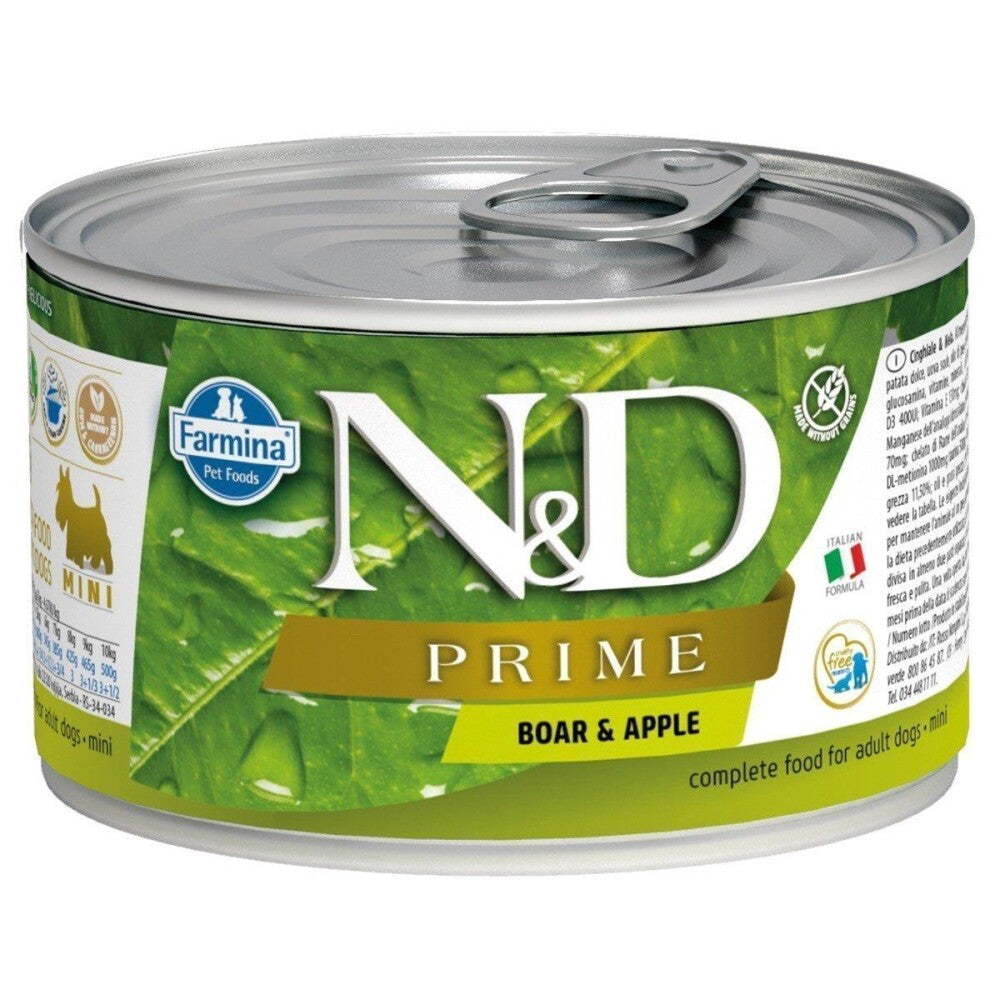 N&d Prime Mini Domuzu Ve Elmalı Yetişkin Köpek Konservesi 140 GR | SRC: Barcode: 8606014102253